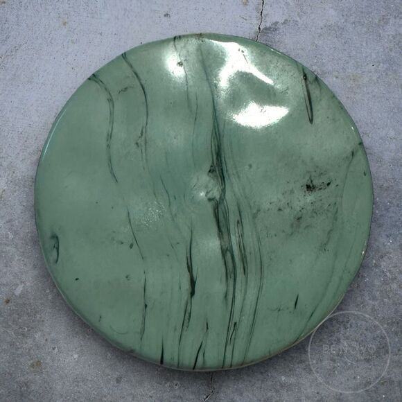 Mid Century Modern Style Green Marble Painted Porcelain Jewelry Box - Picture 3 of 6